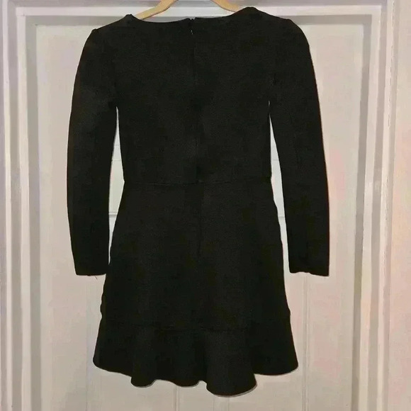 Comptoir Des Cotonniers Long Sleeve Stretch Ruffle Mini Dress Gray Size Small - Picture 2 of 10